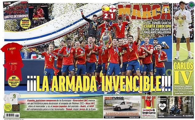 Marca назвала Испанию «Непобедимой Армадой» после того, как она победила Англию в финале Евро-2024